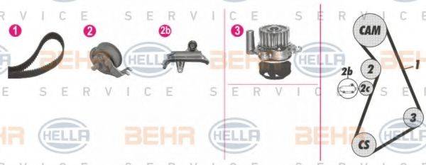 BEHR HELLA SERVICE 8MP376811821 Водяной насос + комплект зубчатого ремня