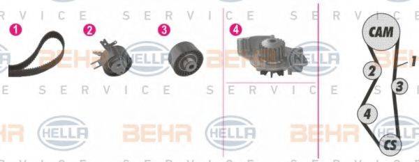 BEHR HELLA SERVICE 8MP376811881 Водяной насос + комплект зубчатого ремня