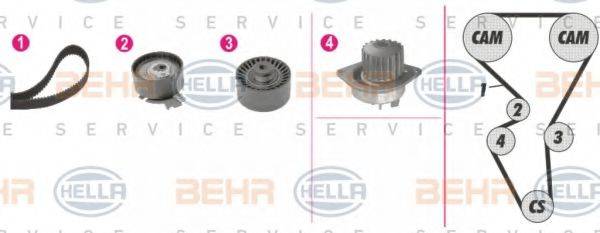 BEHR HELLA SERVICE 8MP376812861 Водяной насос + комплект зубчатого ремня