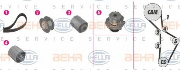 BEHR HELLA SERVICE 8MP376813861 Водяной насос + комплект зубчатого ремня