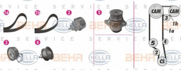 BEHR HELLA SERVICE 8MP376814851 Водяной насос + комплект зубчатого ремня