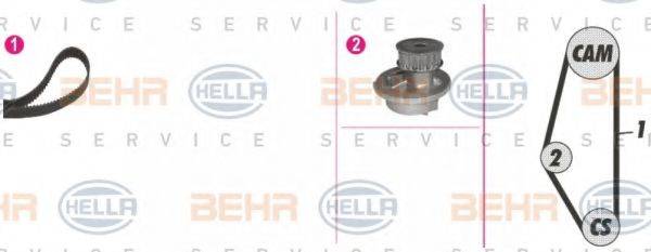 BEHR HELLA SERVICE 8MP376814891 Водяной насос + комплект зубчатого ремня