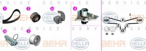 BEHR HELLA SERVICE 8MP376816841 Водяной насос + комплект зубчатого ремня