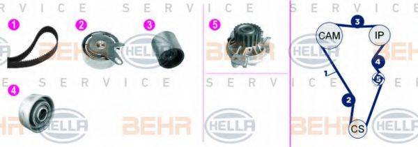 BEHR HELLA SERVICE 8MP376817851 Водяной насос + комплект зубчатого ремня