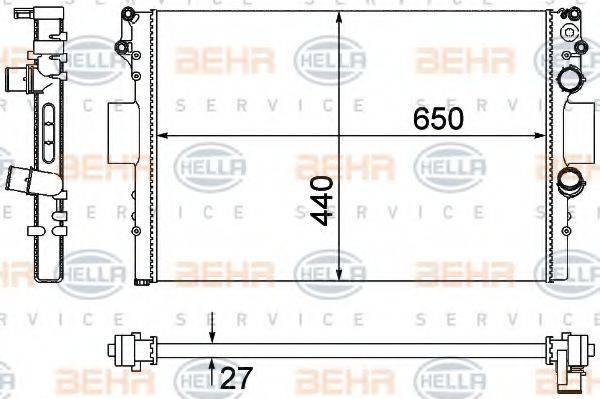 BEHR HELLA SERVICE 8MK376900231 Радиатор, охлаждение двигателя