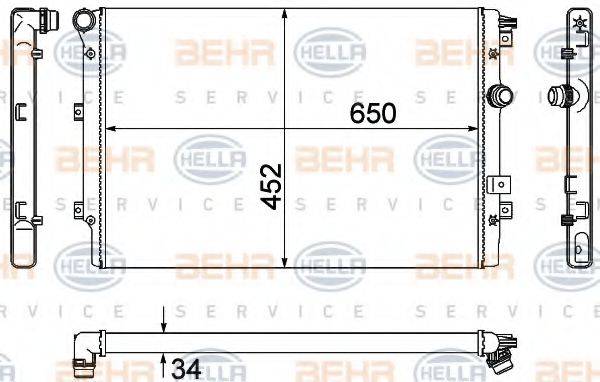 BEHR HELLA SERVICE 8MK376901021 Радиатор, охлаждение двигателя