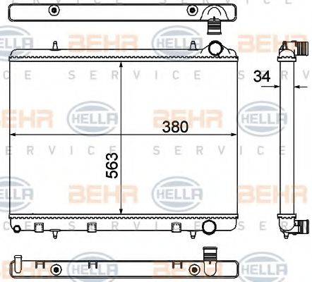 BEHR HELLA SERVICE 8MK376901031 Радиатор, охлаждение двигателя