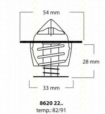 TRISCAN 86202282 Термостат, охлаждающая жидкость