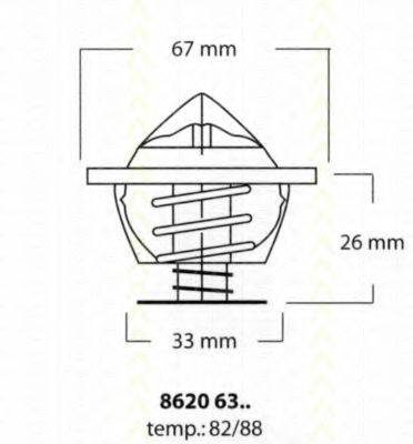 TRISCAN 86206382 Термостат, охлаждающая жидкость