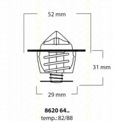 TRISCAN 86206482 Термостат, охлаждающая жидкость