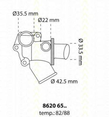 TRISCAN 86206582 Термостат, охлаждающая жидкость