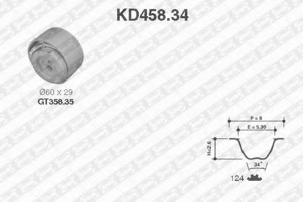 SNR KD45834 Комплект ремня ГРМ