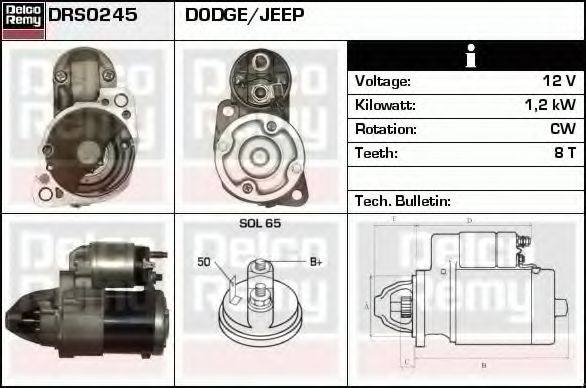 DELCO REMY DRS0245 Стартер