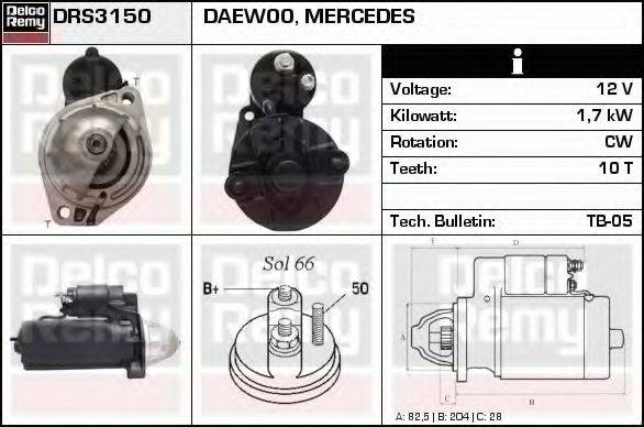 DELCO REMY DRS3150 Стартер