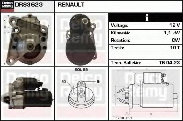 DELCO REMY DRS3623 Стартер