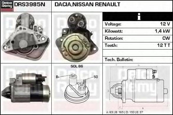 DELCO REMY DRS3985N Стартер