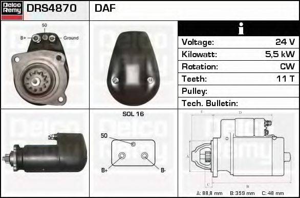 DELCO REMY DRS4870 Стартер