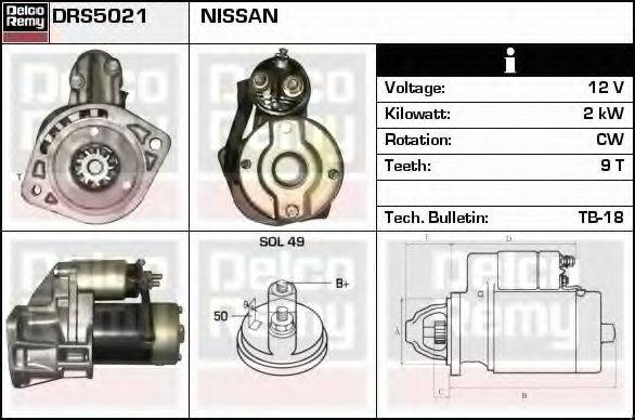 DELCO REMY DRS5021 Стартер