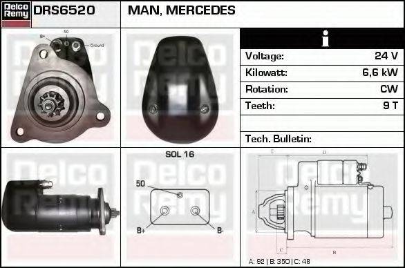 DELCO REMY DRS6520 Стартер