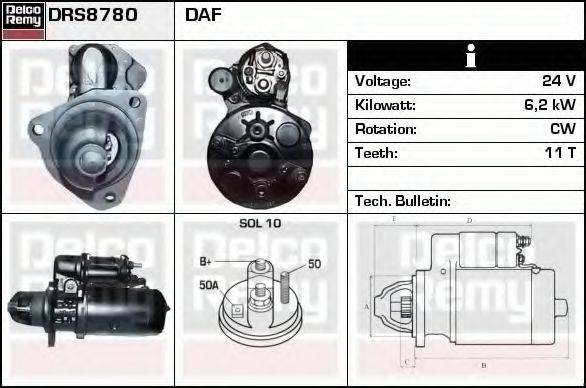 DELCO REMY DRS8780 Стартер