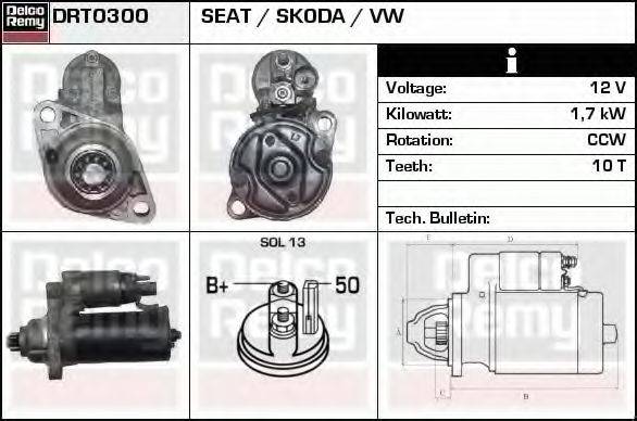 DELCO REMY DRT0300 Стартер