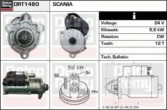 DELCO REMY DRT1480 Стартер