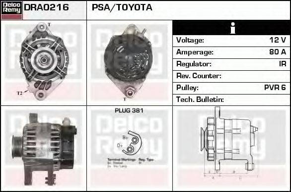 DELCO REMY DRA0216 Генератор