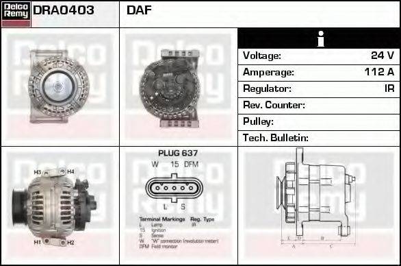 DELCO REMY DRA0403 Генератор