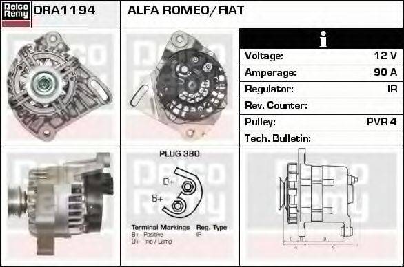 DELCO REMY DRA1194 Генератор