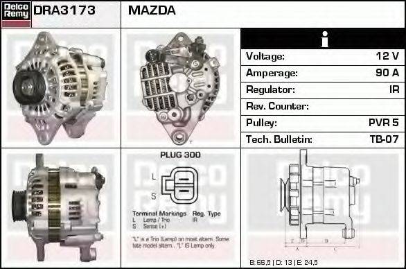 DELCO REMY DRA3173 Генератор