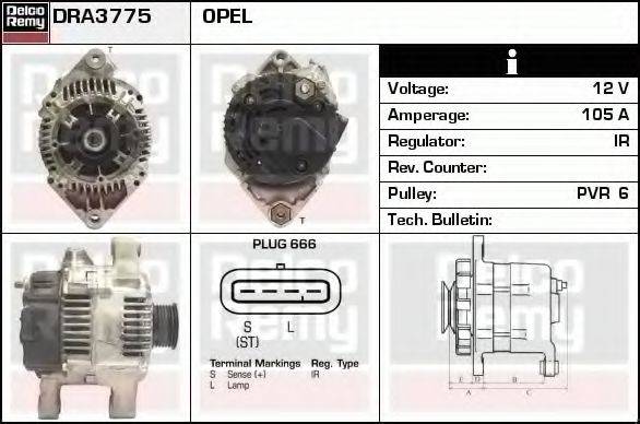 DELCO REMY DRA3775 Генератор