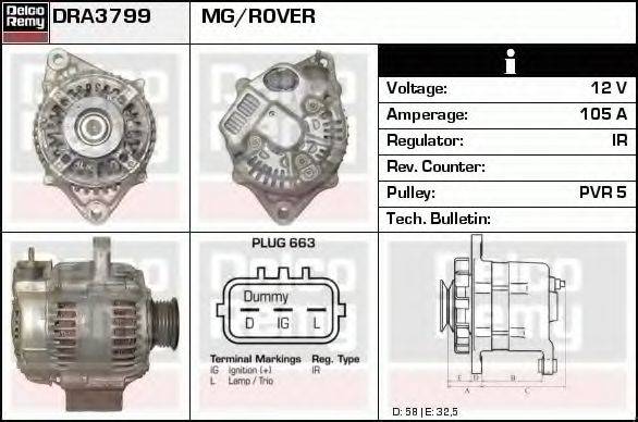 DELCO REMY DRA3799 Генератор