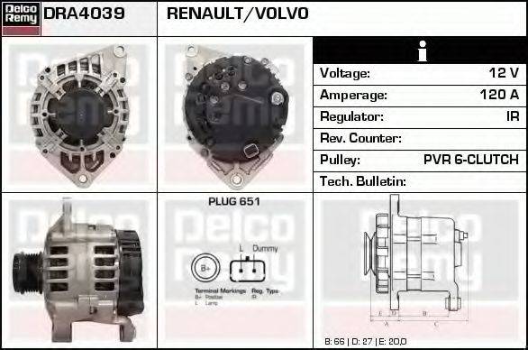 DELCO REMY DRA4039 Генератор