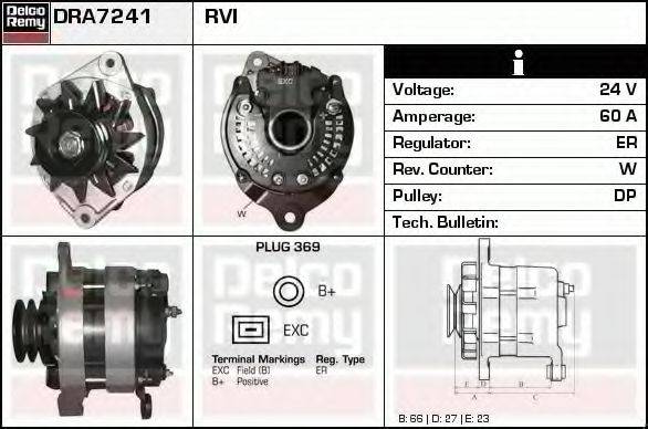 DELCO REMY DRA7241 Генератор