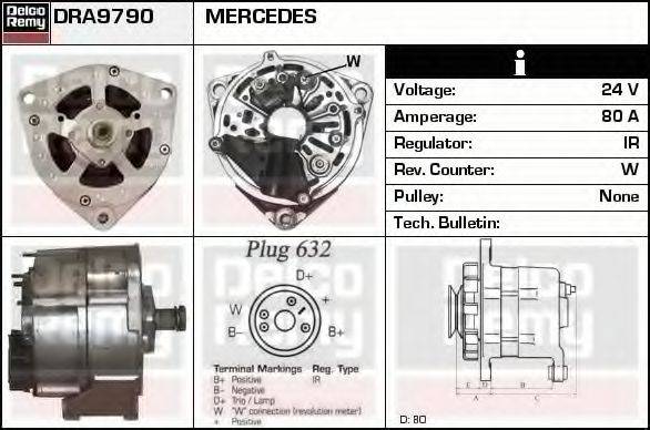 DELCO REMY DRA9790 Генератор