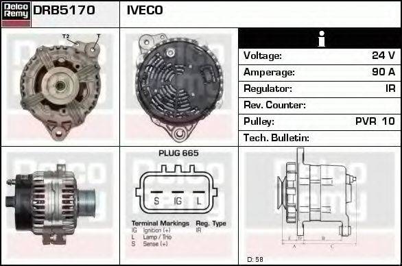 DELCO REMY DRB5170 Генератор