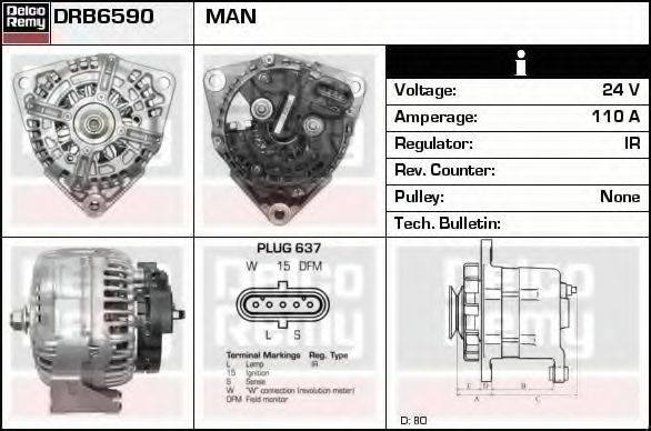 DELCO REMY DRB6590 Генератор