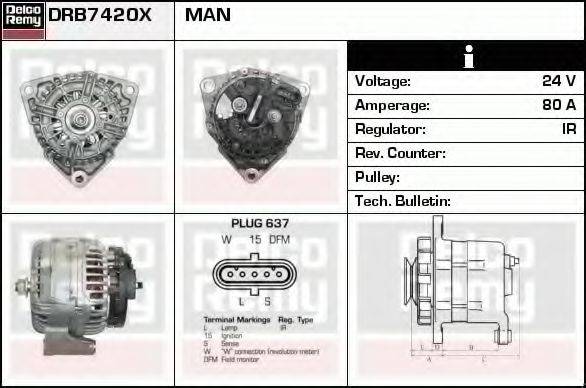 DELCO REMY DRB7420X Генератор