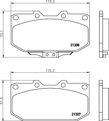 PAGID T3055 Комплект тормозных колодок, дисковый тормоз