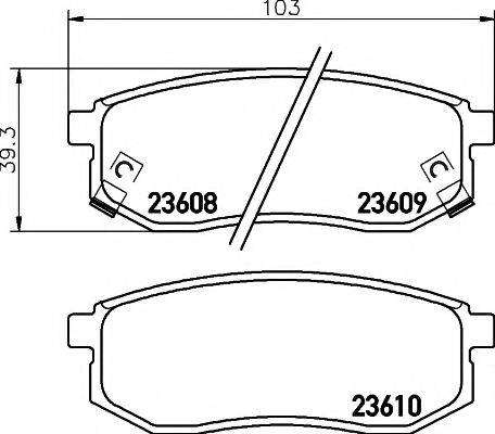 PAGID T1309 Комплект тормозных колодок, дисковый тормоз