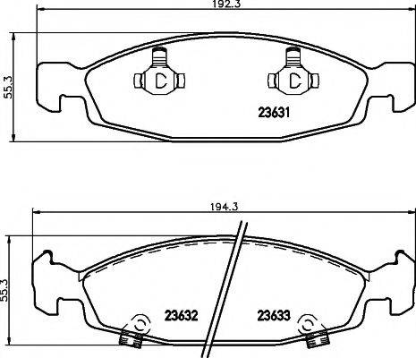 PAGID T1296 Комплект тормозных колодок, дисковый тормоз