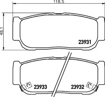 PAGID T1363 Комплект тормозных колодок, дисковый тормоз