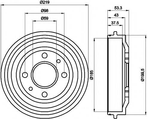 PAGID 60902 Тормозной барабан