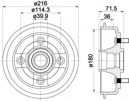 PAGID 61302 Тормозной барабан