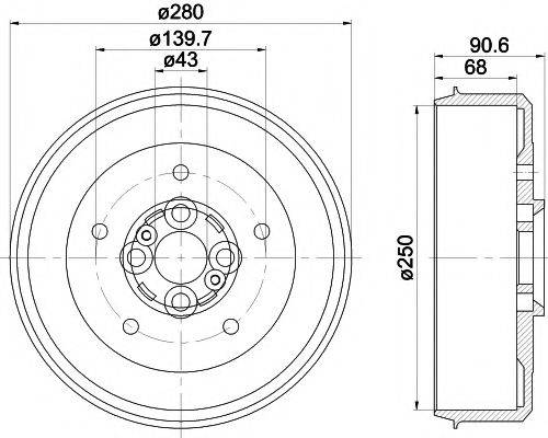 PAGID 61306 Тормозной барабан