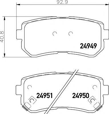 PAGID T1908 Комплект тормозных колодок, дисковый тормоз