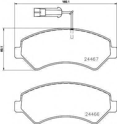 PAGID T2472 Комплект тормозных колодок, дисковый тормоз