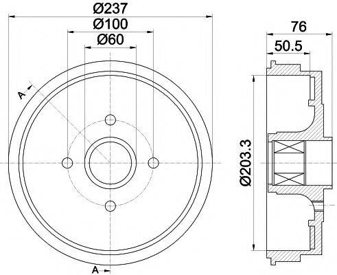 PAGID 61323 Тормозной барабан