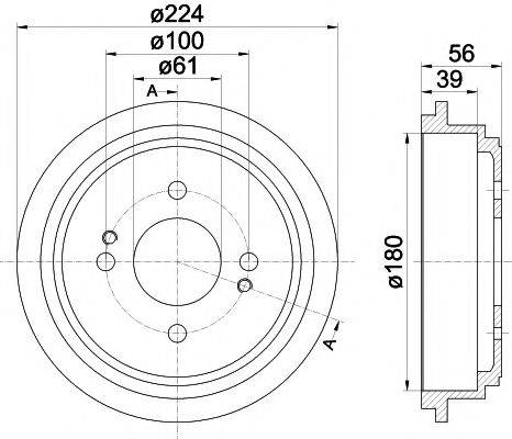 PAGID 61280 Тормозной барабан