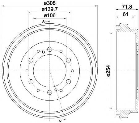 PAGID 61376 Тормозной барабан